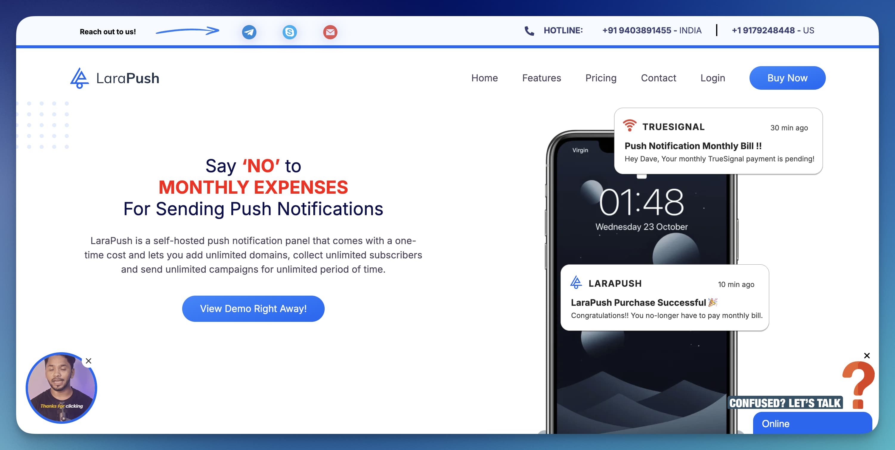 Larapush marketing automation platform interface